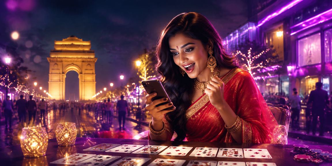 Playing online Rummy on mobile near India Gate in Delhi