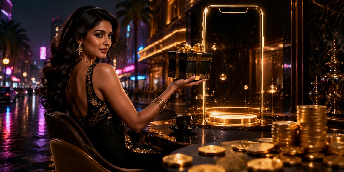 Mobile app interface showing casino games in vibrant neon theme from Mumbai
